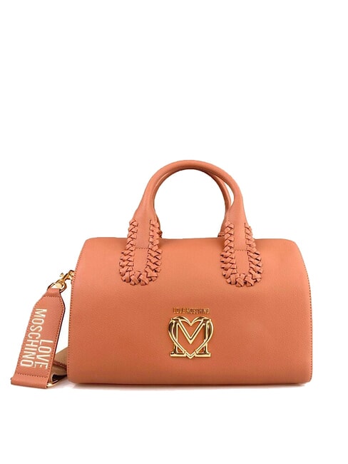 LOVE MOSCHINO BRAIDED Borsa a bauletto con tracolla cammello - Borse Donna