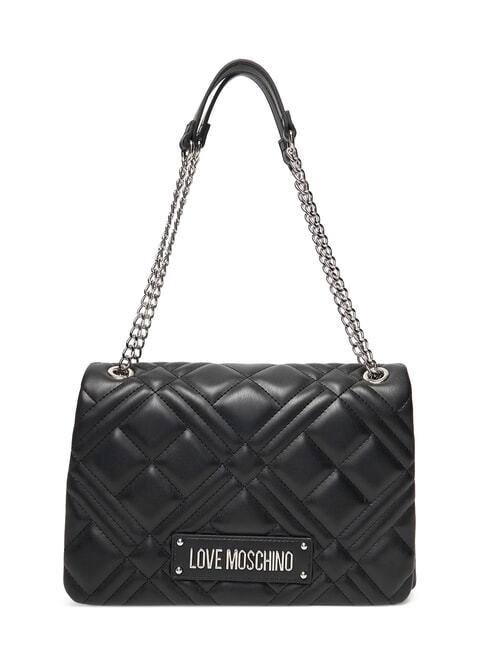 LOVE MOSCHINO QUILTED Borsa a spalla con catena Nero/nero - Borse Donna