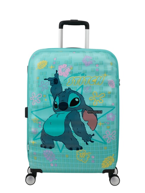 AMERICAN TOURISTER WAVEBREAKER DISNEY  Trolley Medio  stitch flower - Trolley Rigidi