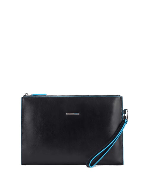 PIQUADRO BLUE SQUARE Pochette piatta in pelle Nero - Borse Donna