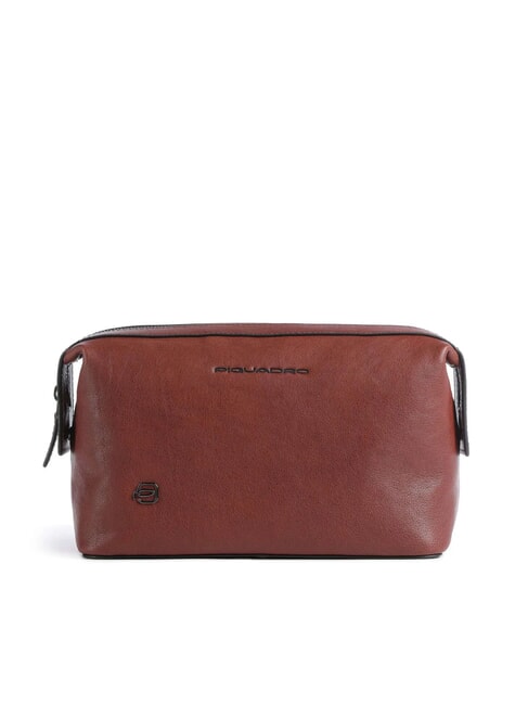 PIQUADRO BLACK SQUARE Beauty Case in pelle CUOIO - Beauty Case