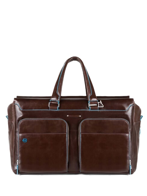 PIQUADRO BLUE SQUARE Borsone in pelle, porta PC 15" MOGANO - Borsoni