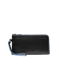 PIQUADRO BLUE SQUARE Portacarte pochette uomo in pelle Nero - Portafogli Uomo - 1
