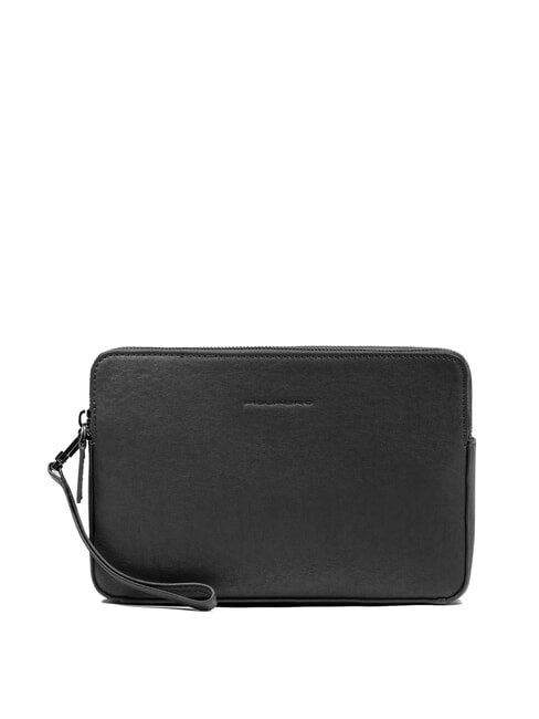 PIQUADRO BLACK SQUARE Pochette uomo in pelle con polsierina Nero - Porta tablet & Organizer