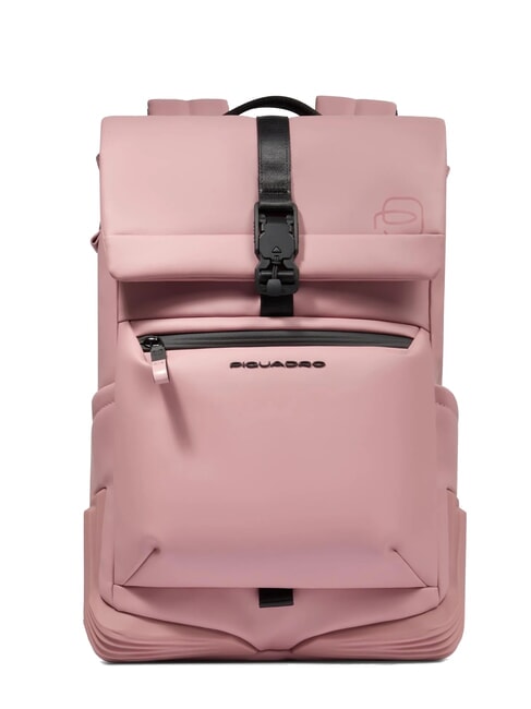 PIQUADRO CORNER SPECIALE GOMMATO Zaino roll-top, porta pc 14" ROSA - Zaini da lavoro porta PC