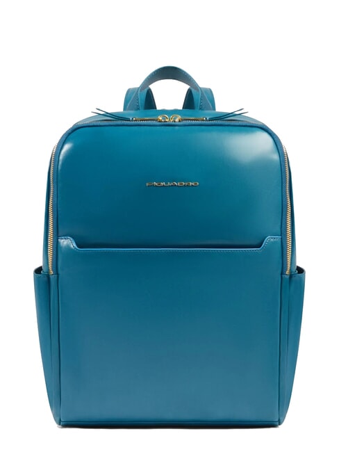PIQUADRO BLUE SQUARE  Zaino porta PC 14", in pelle ottanio 3 - Zaini da lavoro porta PC