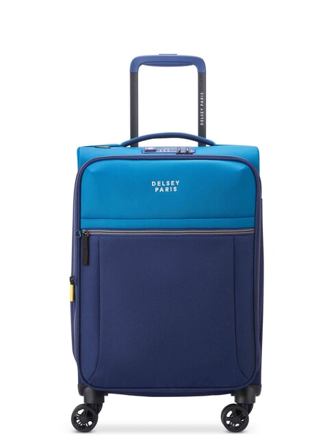 DELSEY BROCHANT 3 Trolley Bagaglio a Mano, espandibile blu mare - Bagagli a mano