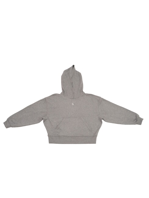 CALVIN KLEIN CK JEANS Felpa in cotone con cappuccio e tasca grey heather - Felpe Donna