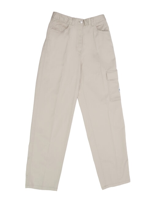 CALVIN KLEIN CK JEANS Pantalone cargo in cotone stretch eggshell - Pantaloni Donna