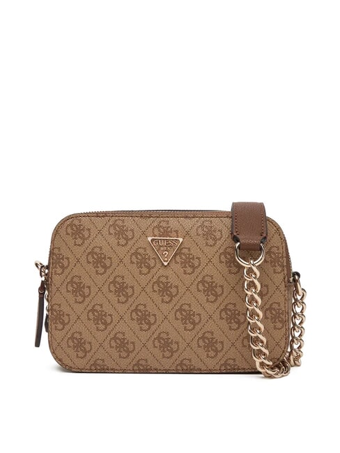 GUESS NOELLE 2 Borsa camera case a tracolla latte logo/brown - Borse Donna