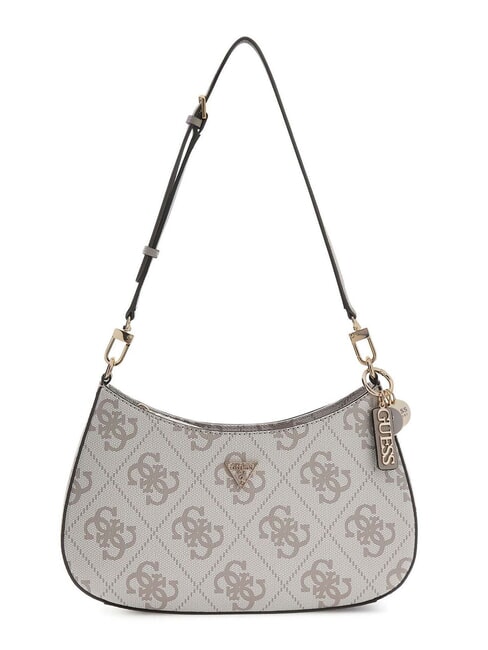 GUESS NOELLE 2 Borsa a spalla stampa logo 4G dark taupe logo - Borse Donna