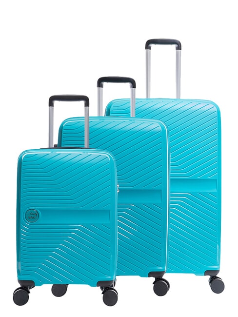 LESAC SLIDE Set Cabin + Medio e Grande espandibili, ultraresistenti mint - Trolley Rigidi