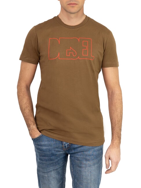 DIESEL T-DIEGOR T-Shirt in cotone coffee liqueur - T-shirt Uomo
