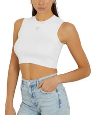GUESS ALEXIA Topo corto in maglia logo strass - T-shirt e Top Donna