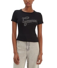 GUESS STUDS SCRIPT T-shirt manica corta slim fit - T-shirt e Top Donna