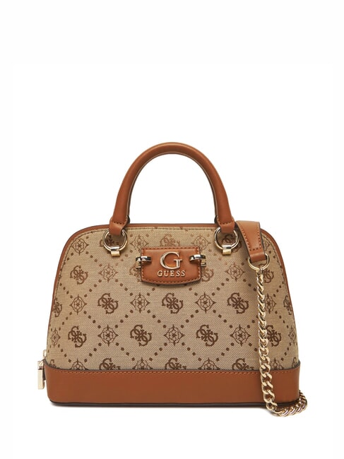 GUESS NEDA Borsa dome in tessuto jacquard LATTE LOGO - Borse Donna