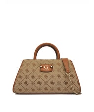 GUESS NEDA Borsa a mano in tessuto jacquard LATTE LOGO - Borse Donna - 1