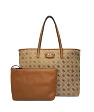 GUESS NEDA Borsa shopper in tessuto jacquard con pochette LATTE LOGO - Borse Donna - 1