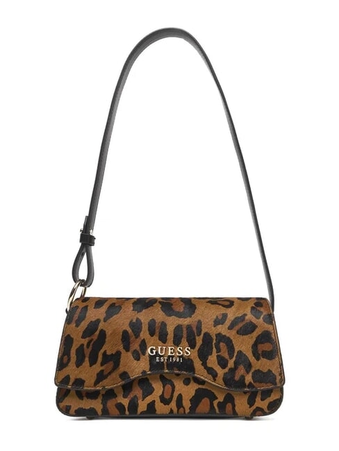 GUESS DOMITILLA Borsa a spalla in pelle st. animalier leopard - Borse Donna
