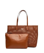 GUESS BRIGITTA Borsa shopper intrecciata con pochette COGNAC - Borse Donna - 1