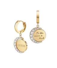 GUESS MOON PHASES Orecchini con medaglietta e cristalli yellow gold - Orecchini - 1