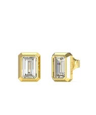 GUESS 4G LIGHT Orecchini squadrati con zircone yellow gold - Orecchini - 1