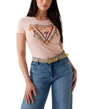 GUESS TRIANGLE FLOWERS T-shirt stretch con stampa - T-shirt e Top Donna