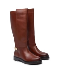TOMMY HILFIGER TH Stivali allti in pelle cognac brown - Scarpe Donna - 1