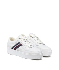 TOMMY HILFIGER STRIPES PLATFORM Sneakers alte in pelle ecru - Scarpe Donna - 1