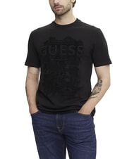 GUESS FLOCK T-shirt manica corta regular fit jetbla - T-shirt Uomo - 1