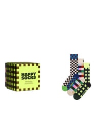 HAPPY SOCKS CHECK IT OUT Set 3 Paia di Calze - Calze Uomo