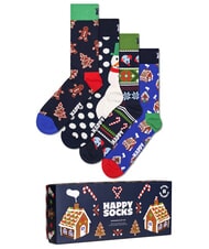 HAPPY SOCKS HOLIDAY GINGERBREAD Gift Box 4 paia di calze - Calze Uomo