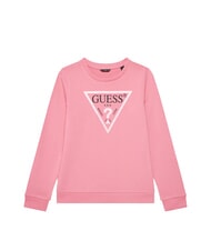 GUESS CORE KIDS Felpa con stampa logo triangolo jelly pink - Felpe Bambini - 1