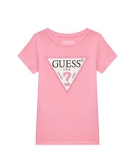 GUESS KIDS T-shirt maniche corte con strass jelly pink - T-shirt Bambino - 1