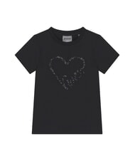 GUESS KIDS MINI ME T-shirt in cotone con paillettes jetbla - T-shirt Bambino - 1
