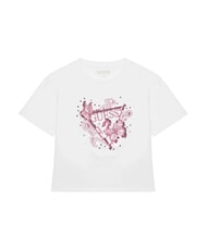 GUESS KIDS T-shirt manica corta ricamo e paillettes purwhite - T-shirt Bambino - 1