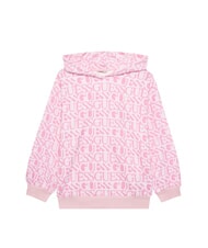 GUESS KIDS Felpa con cappuccio logo all over logo fuchsia - Felpe Bambini - 1