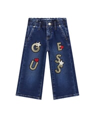 GUESS KIDS MINI ME Jeans da bambina con patch strass shiny letters baby w - Pantaloni bambini - 1