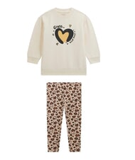 GUESS KIDS MINI ME kit tuta bimba felpa e pantaloni cremwhi - Tute bambini - 1