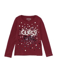 GUESS KIDS T-shirt manica lunga bimba con stampa ballroom red - T-shirt Bambino - 1