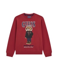 GUESS KIDS Felpa girocollo bimbo stampa orsetto chili red - Felpe Bambini - 1