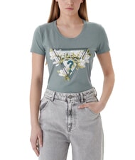 GUESS CAMELIA TRIANGLE T-shirt a maniche corte con stampa e applicazioni heavy metal grey - T-shirt e Top Donna - 1