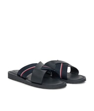 TOMMY HILFIGER TH Ciabatte in pelle con nastro logato desert sky - Scarpe Uomo - 1