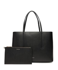CALVIN KLEIN EMBOSSED LOGO Borsa a spalla black/toasted coconut - Borse Donna - 1