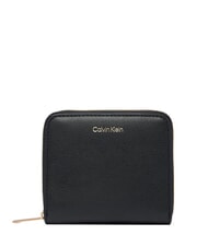 CALVIN KLEIN EMBOSSED LOGO Portafoglio Zip Around Small black/toasted coconut - Portafogli Donna - 1