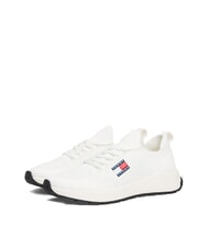 TOMMY HILFIGER THJ KNITTED Sneakers in tessuto ecru - Scarpe Uomo - 1
