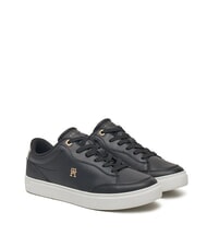 TOMMY HILFIGER ESSENTIAL CHIC COURT Sneakers donna in pelle black - Scarpe Donna - 1