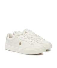 TOMMY HILFIGER ESSENTIAL CHIC COURT Sneakers donna in pelle ancient white - Scarpe Donna - 1
