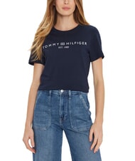 TOMMY HILFIGER TH 1985 T-Shirt in cotone dark night navy - T-shirt e Top Donna - 1