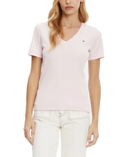 TOMMY HILFIGER TH T-shirt a manica corta scollo a V light pink - T-shirt e Top Donna - 1